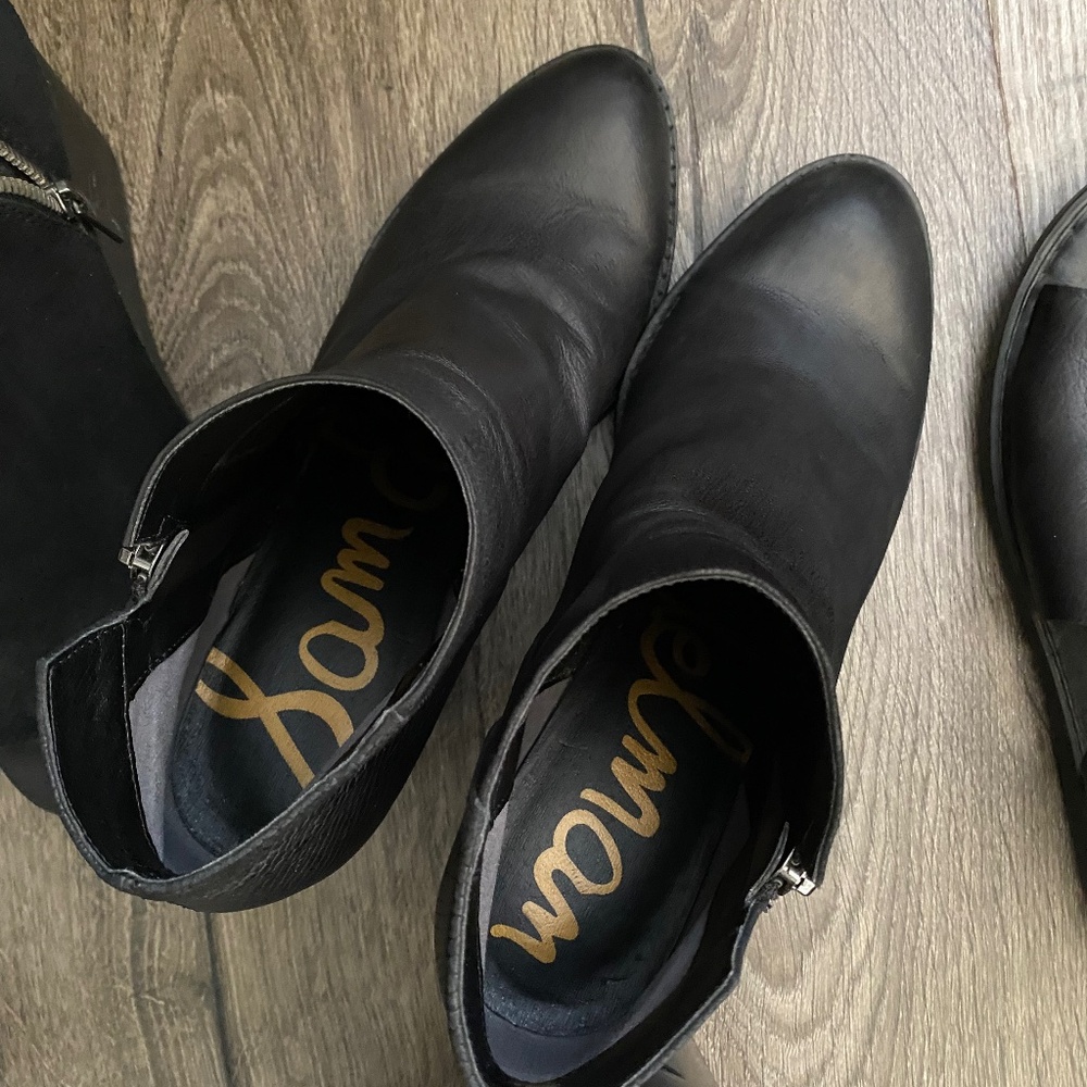 Sam Edelman Black Leather Booties Size 8